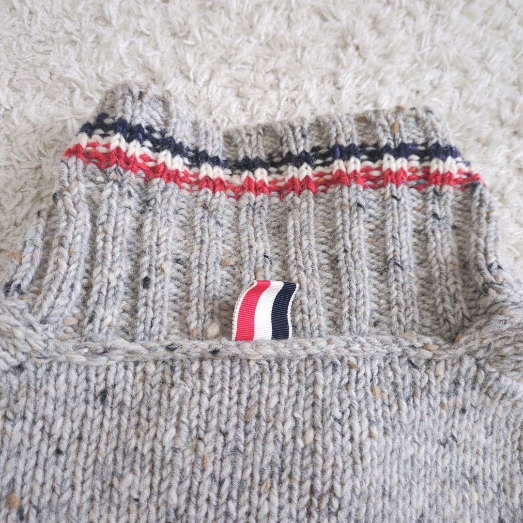 トムブラウン　カーディガン　トリコロール　4bar グレー　メンズ　ニット