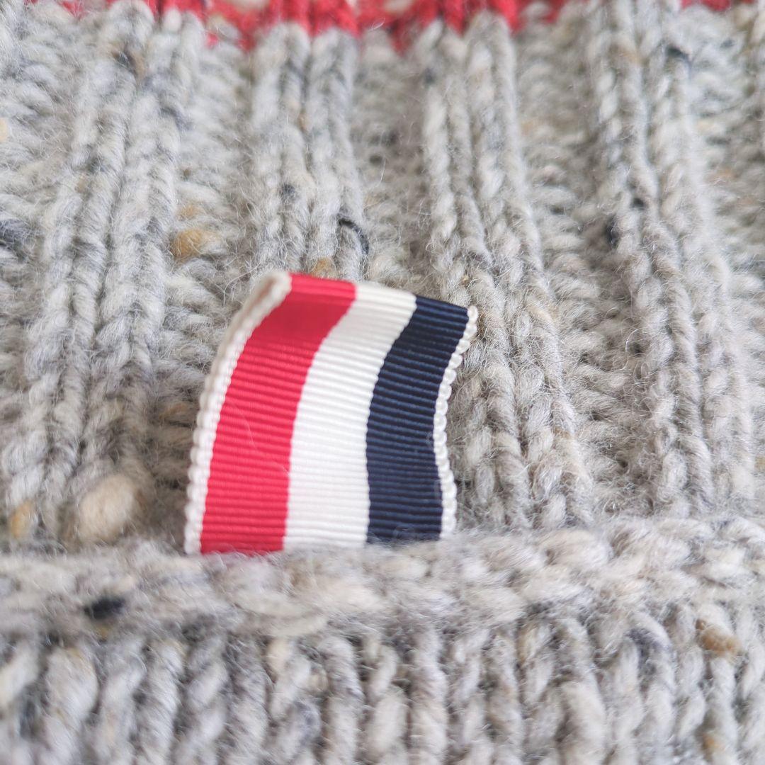 トムブラウン　カーディガン　トリコロール　4bar グレー　メンズ　ニット