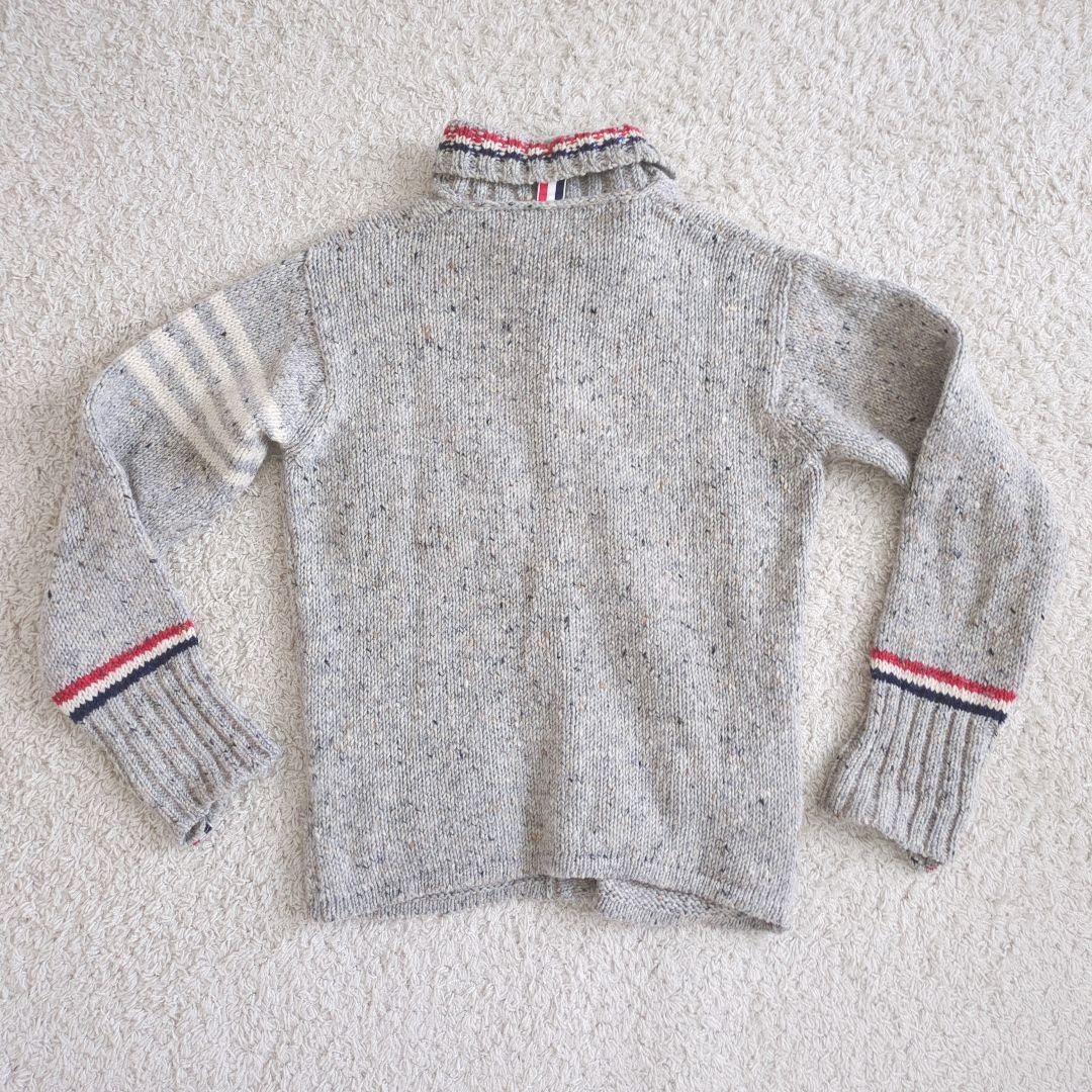 トムブラウン　カーディガン　トリコロール　4bar グレー　メンズ　ニット