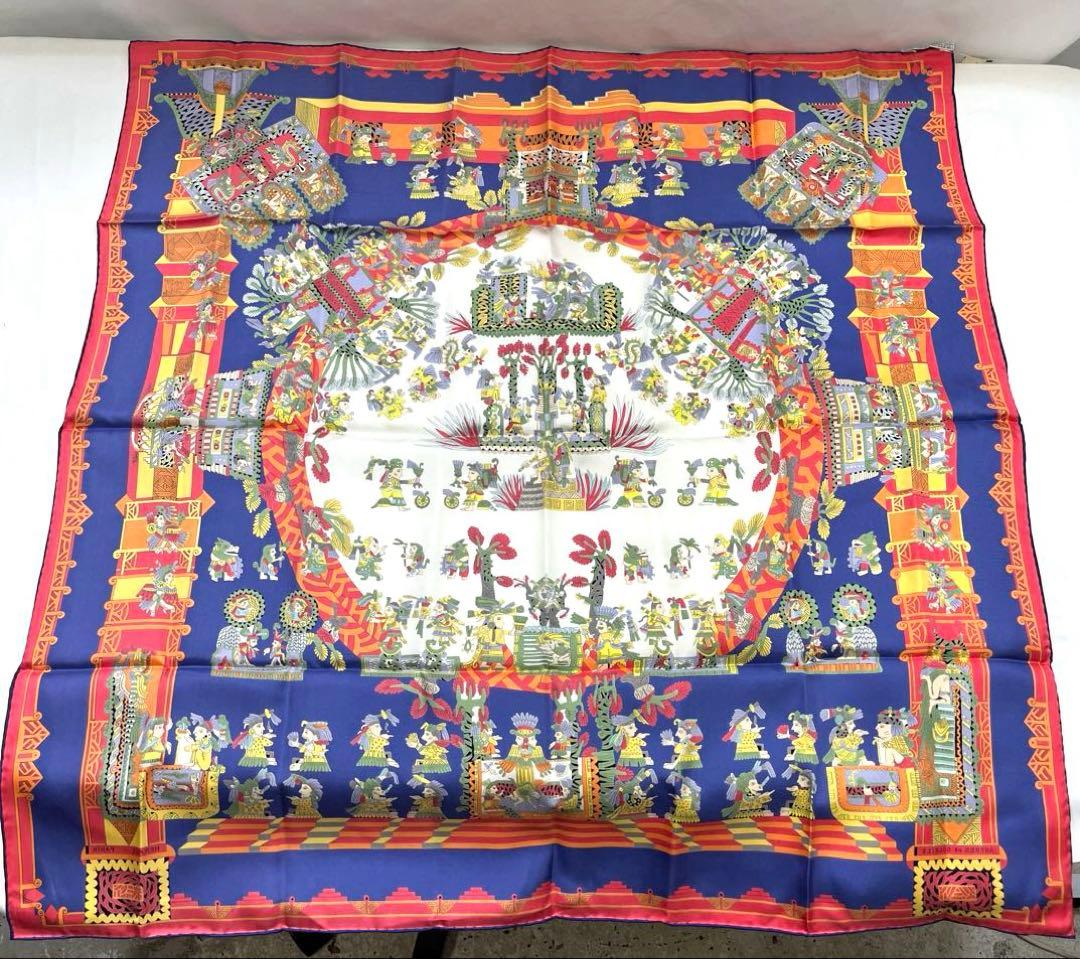 a0908-8HERMES エルメス カレ90 ASTRES スカーフ シルク