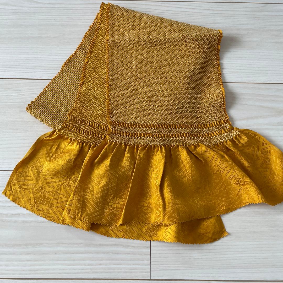 総絞り振袖 花柄 金糸刺繍　帯と小物セット