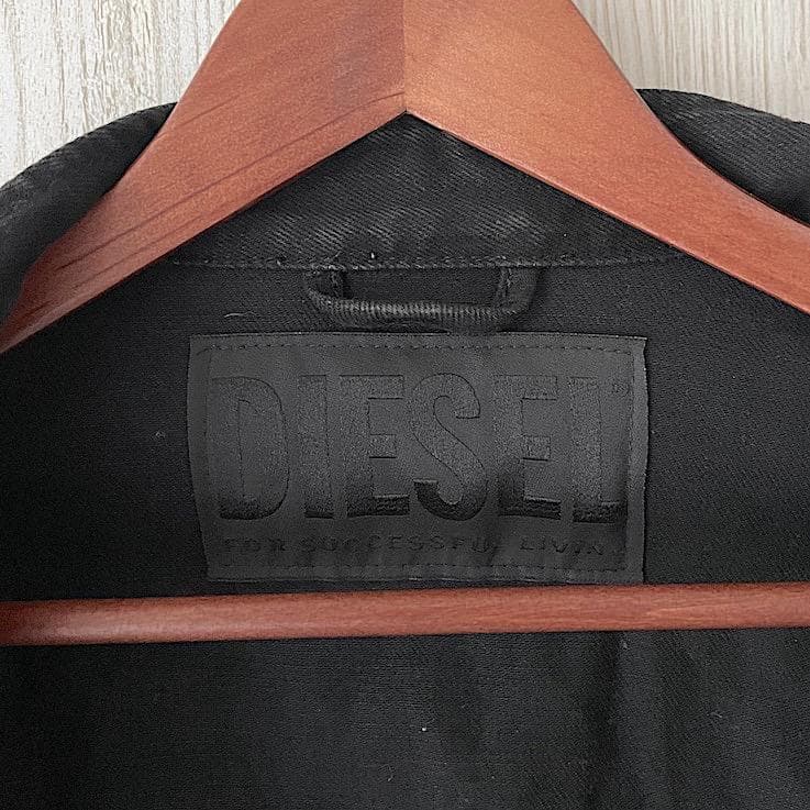 美品 DIESEL コーティング切替デニムライダース ブラックS