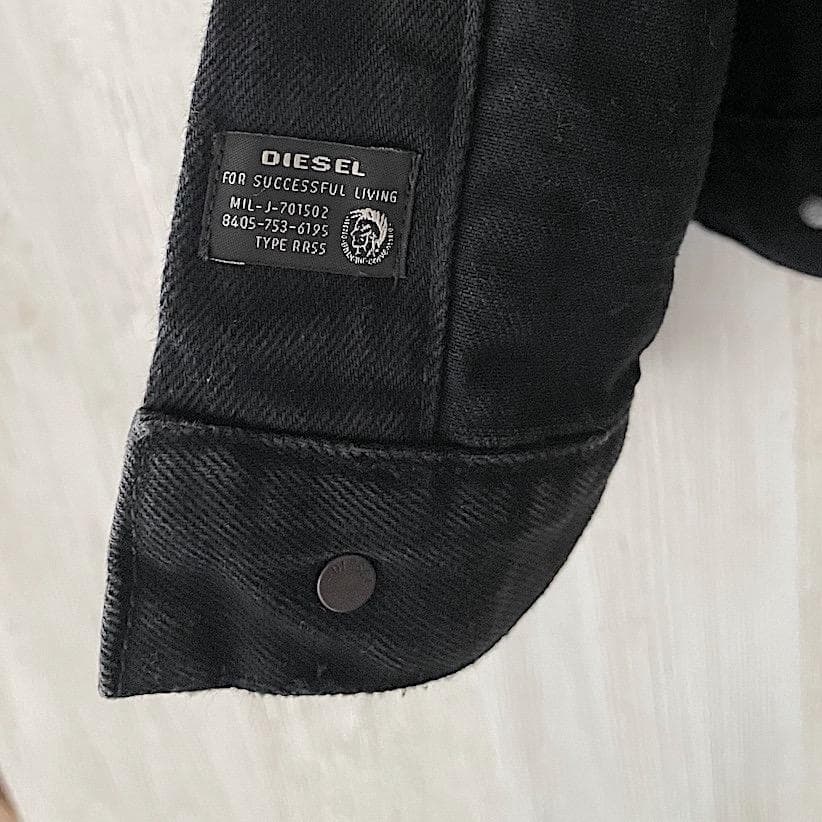 美品 DIESEL コーティング切替デニムライダース ブラックS