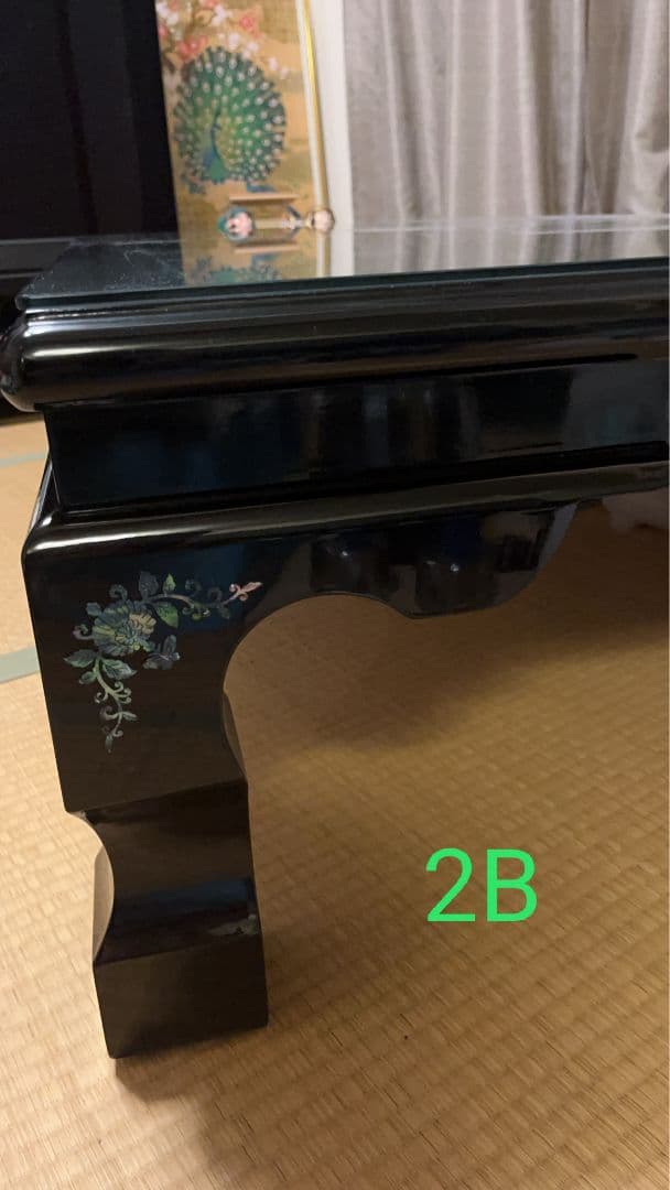 最終価格 高級螺鈿細工テーブル　鳳凰と亀