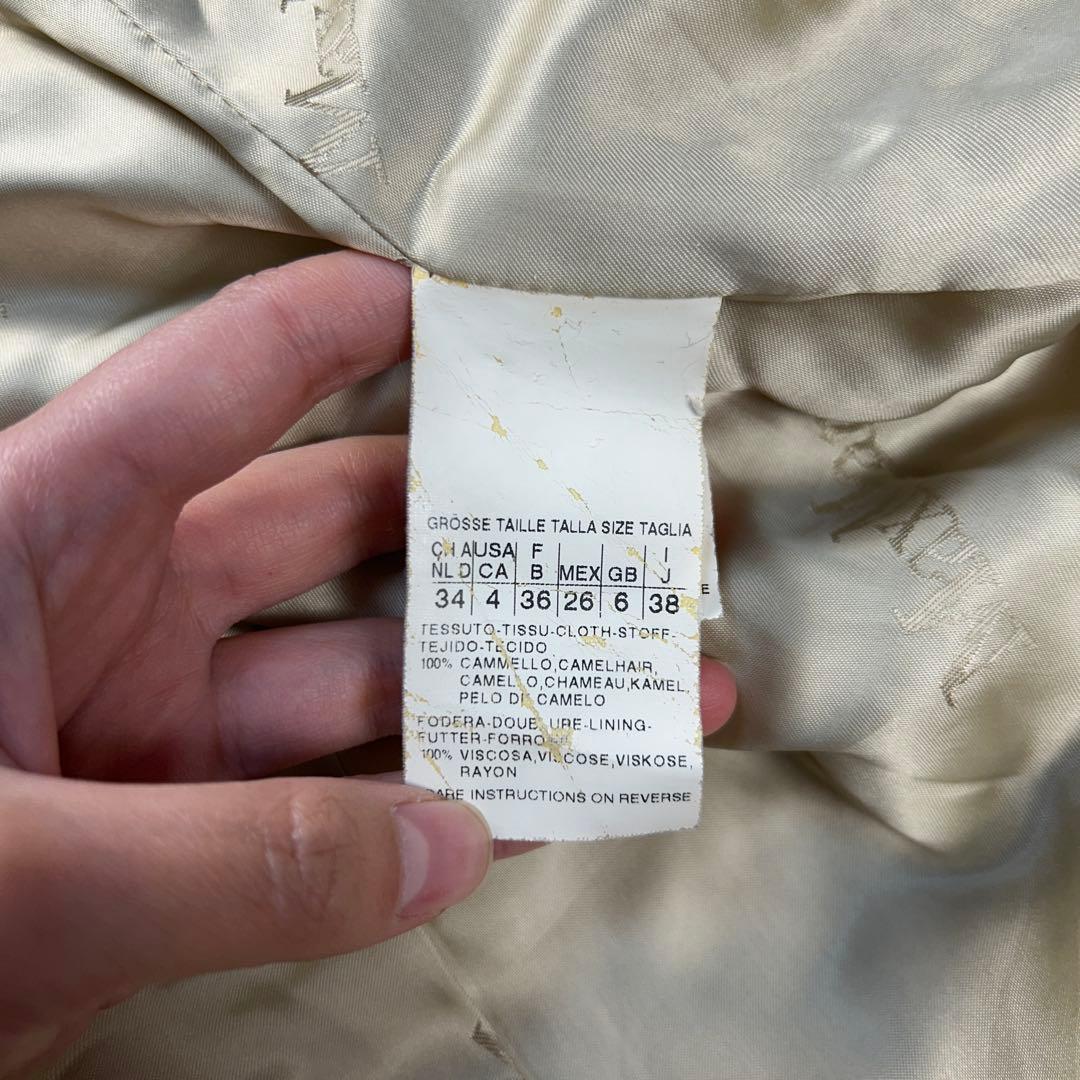 マックスマーラ 美品 白タグ リアルト キャメル100% ベルテットコート