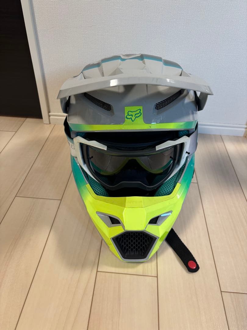 Fox Racing V1 フルフェイスヘルメット グレー/グリーン