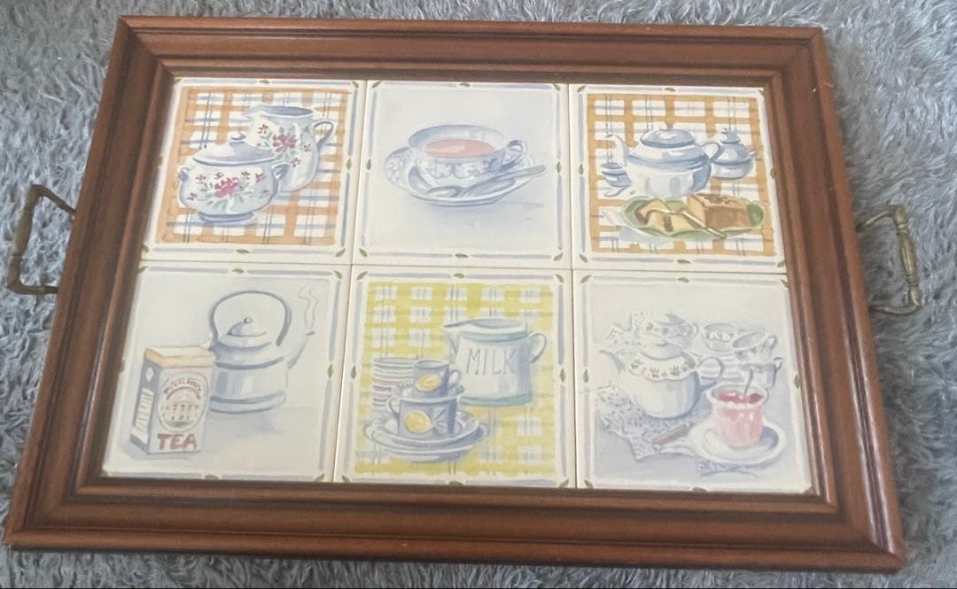 イギリス製 TILECRAFTS 木製トレイ ティートレイ ヴィンテージ