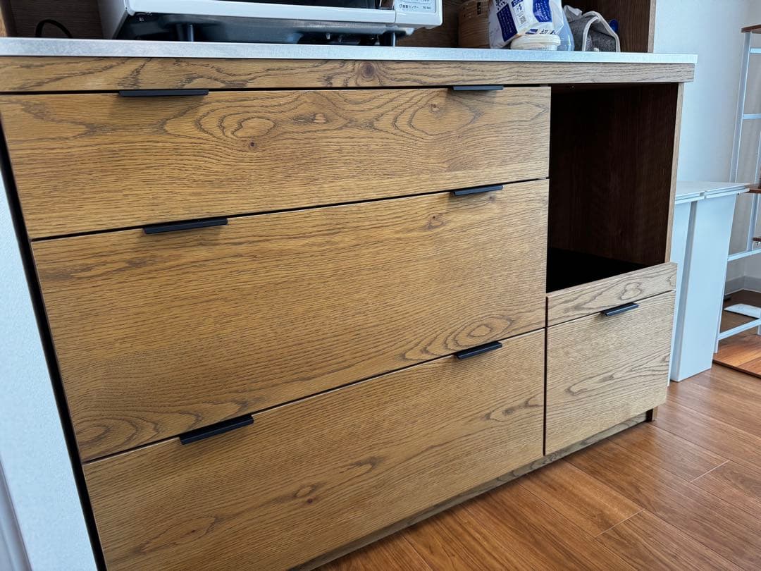 unico ADDAY(アディ) キッチンボード W1230木製 ステンレス天板