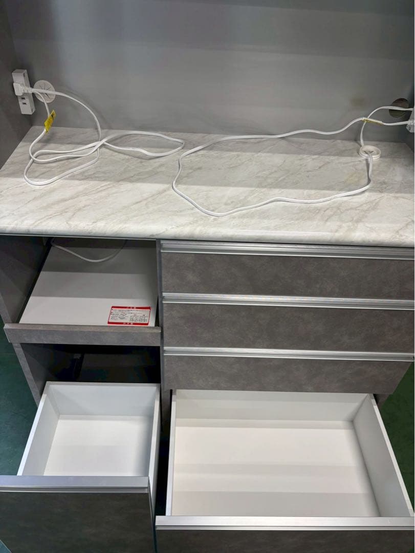 【美品】 古賀家具工業 キッチンボード 食器棚 人気 グレー 2022年製