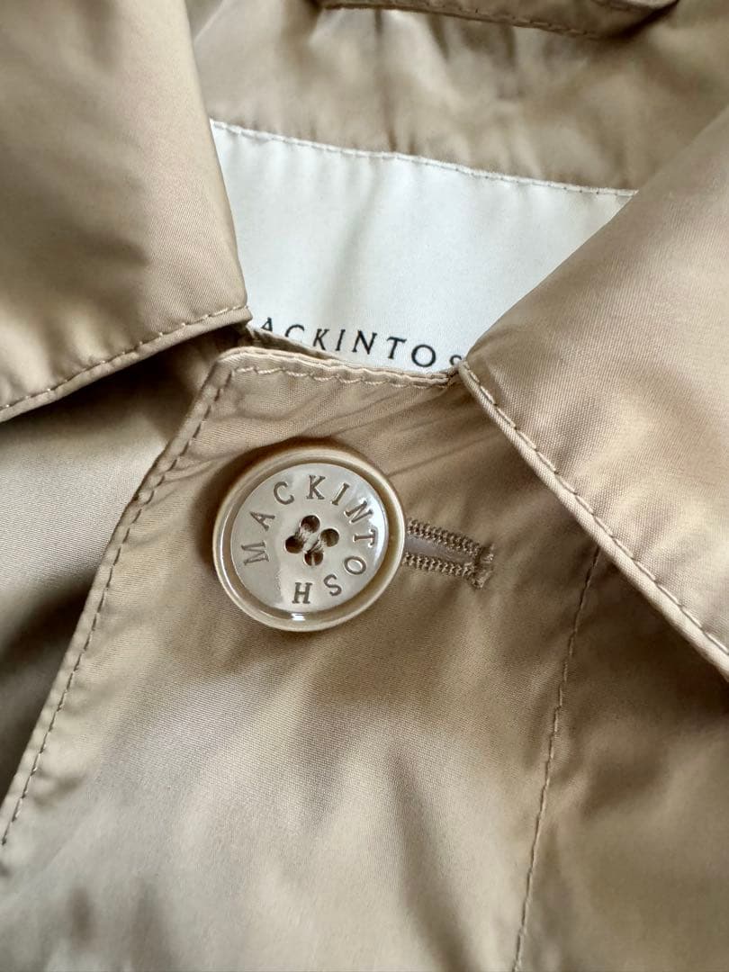 MACKINTOSH ステンカラーコート 38 撥水 フード着脱可 ベージュ