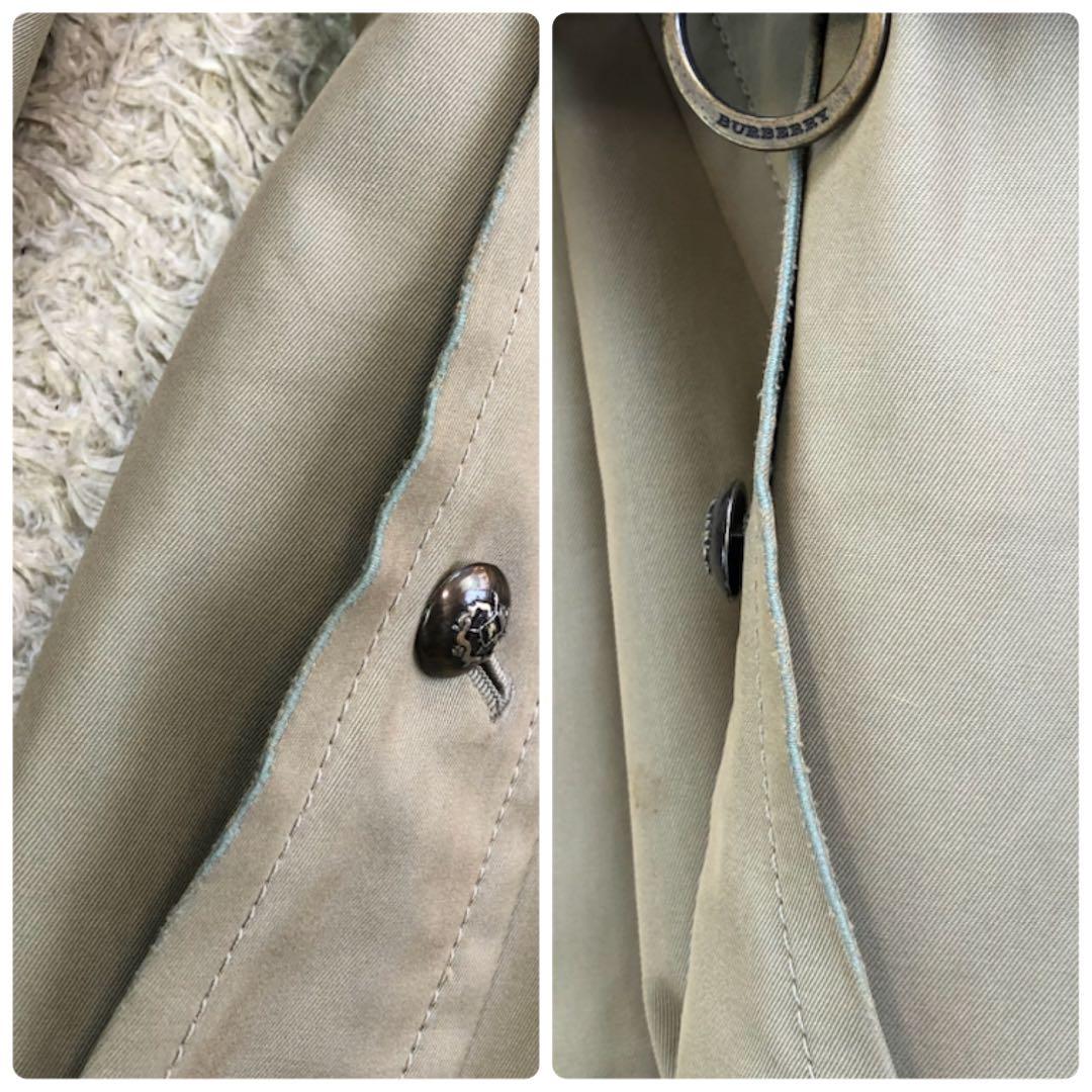 バーバリーロンドン トレンチコート ダブル ノバチェック メタルボタン M