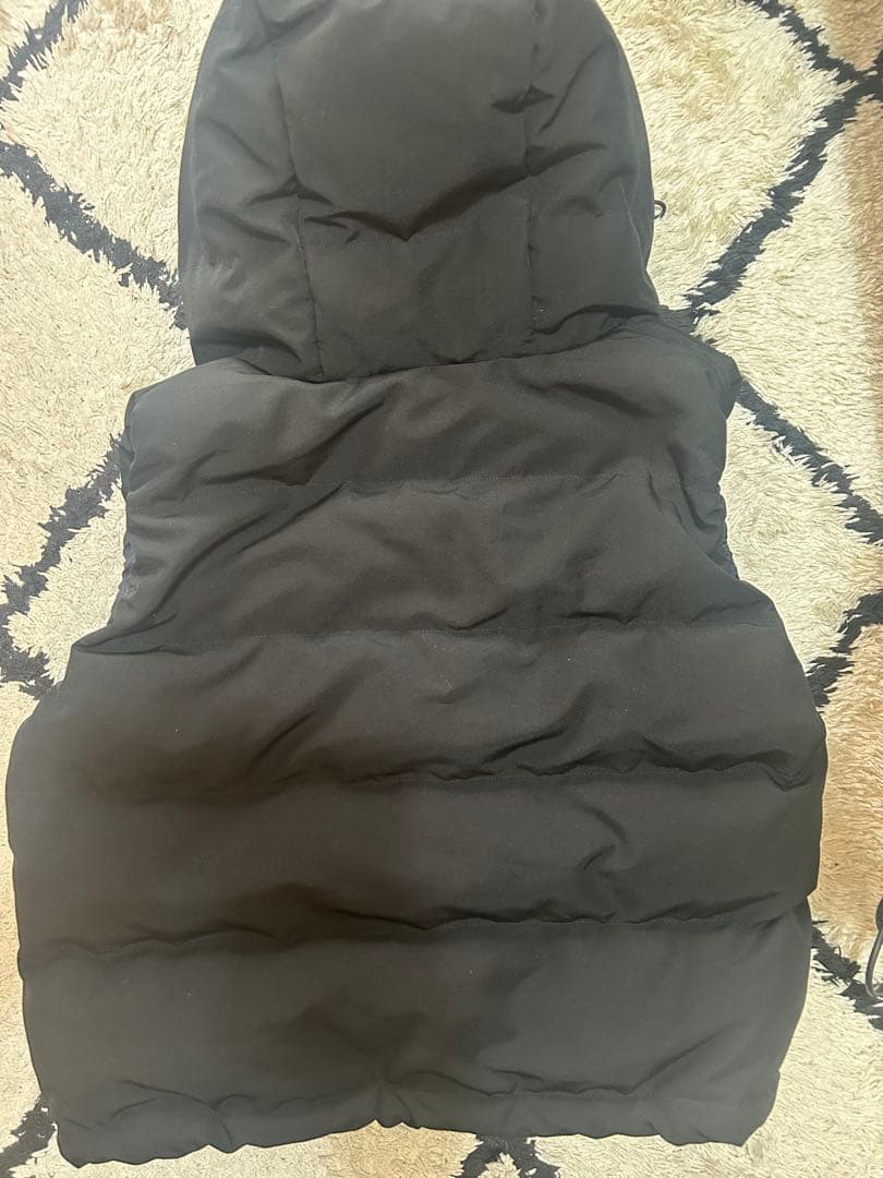 DANTON ブラック　ダウンフーデットベスト　M