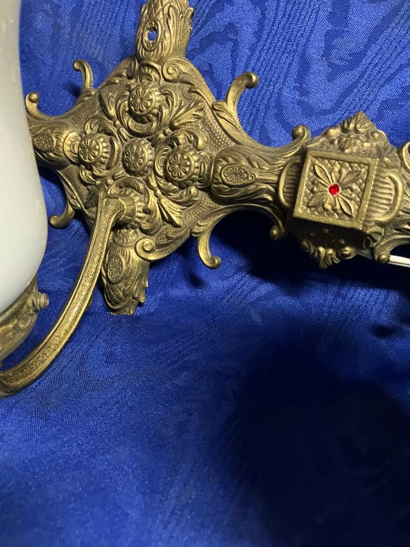 ビンテージ　壁掛け照明　真鍮　ガラス笠　昭和レトロ