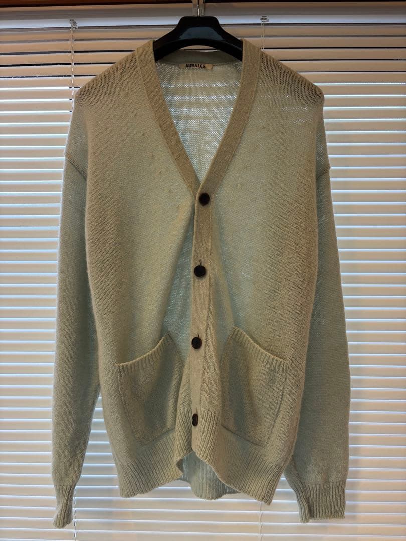 AURALEE カーディガン　ライトグリーン　サイズ3 オーラリー