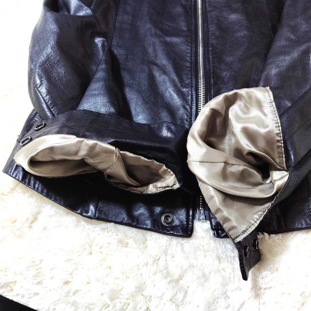 希少 セクスプリメ ライダースジャケット シングル サイズ46 ブラック 山羊革