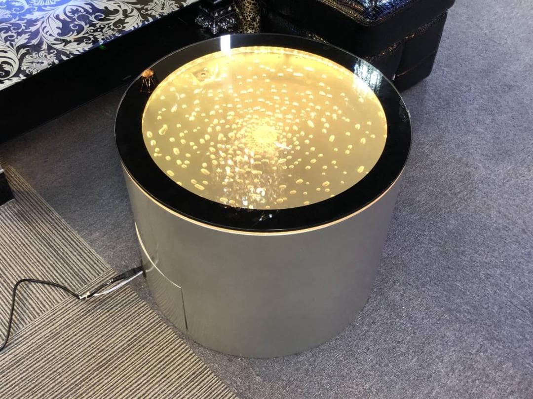 LED　水槽 バブルテーブル 直径60cm高さ40cm  シャンパン置台に最適