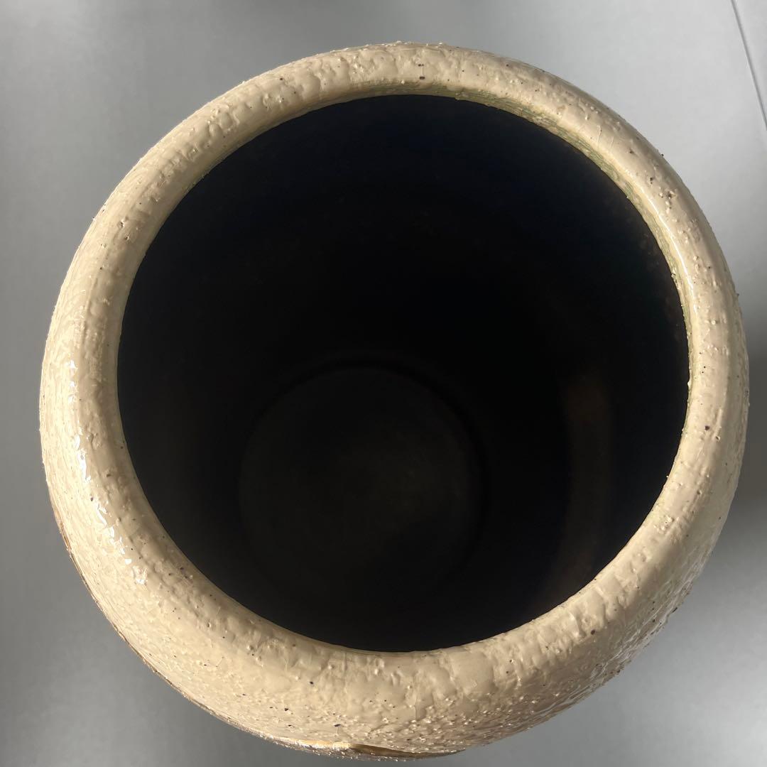 信楽焼傘立て  青釉唐草 高さ44cm