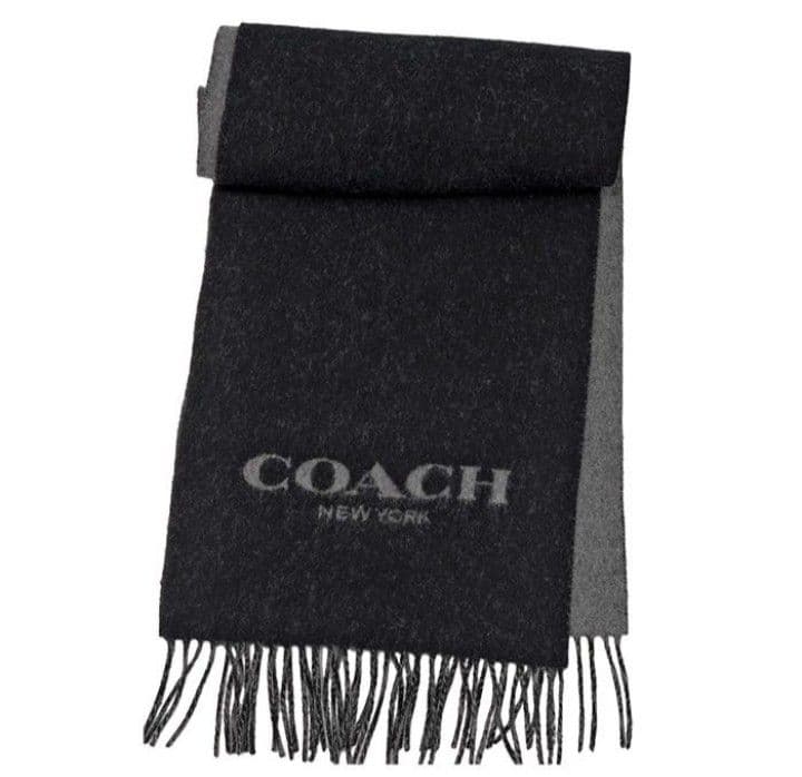 COACH　コーチ　メンズ　シグネチャー　カシミヤ混　スカーフ　マフラー