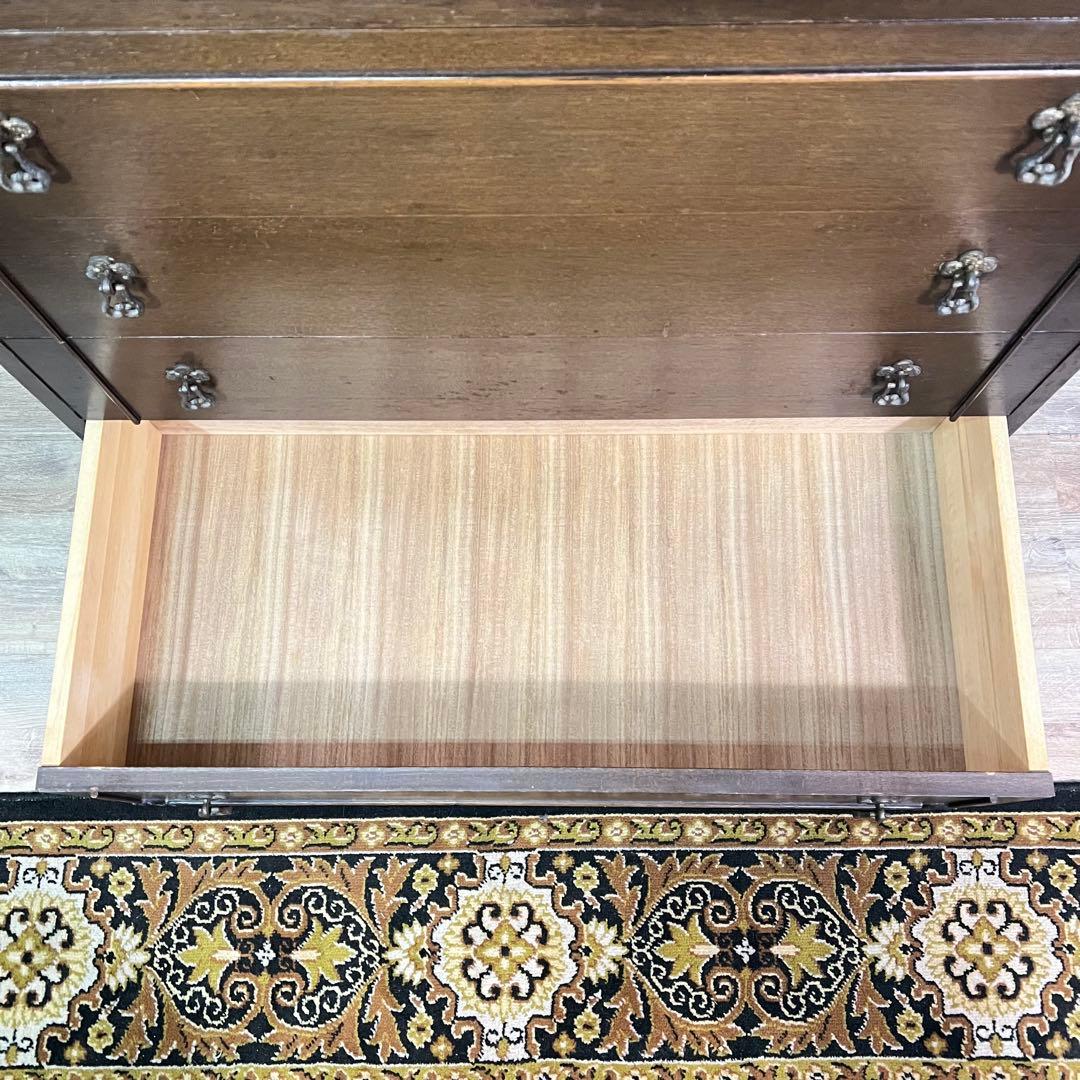 ꧁神戸洋家具꧂クラシック4段チェスト 英国スタイル 彫刻 タンス たんす 箪笥