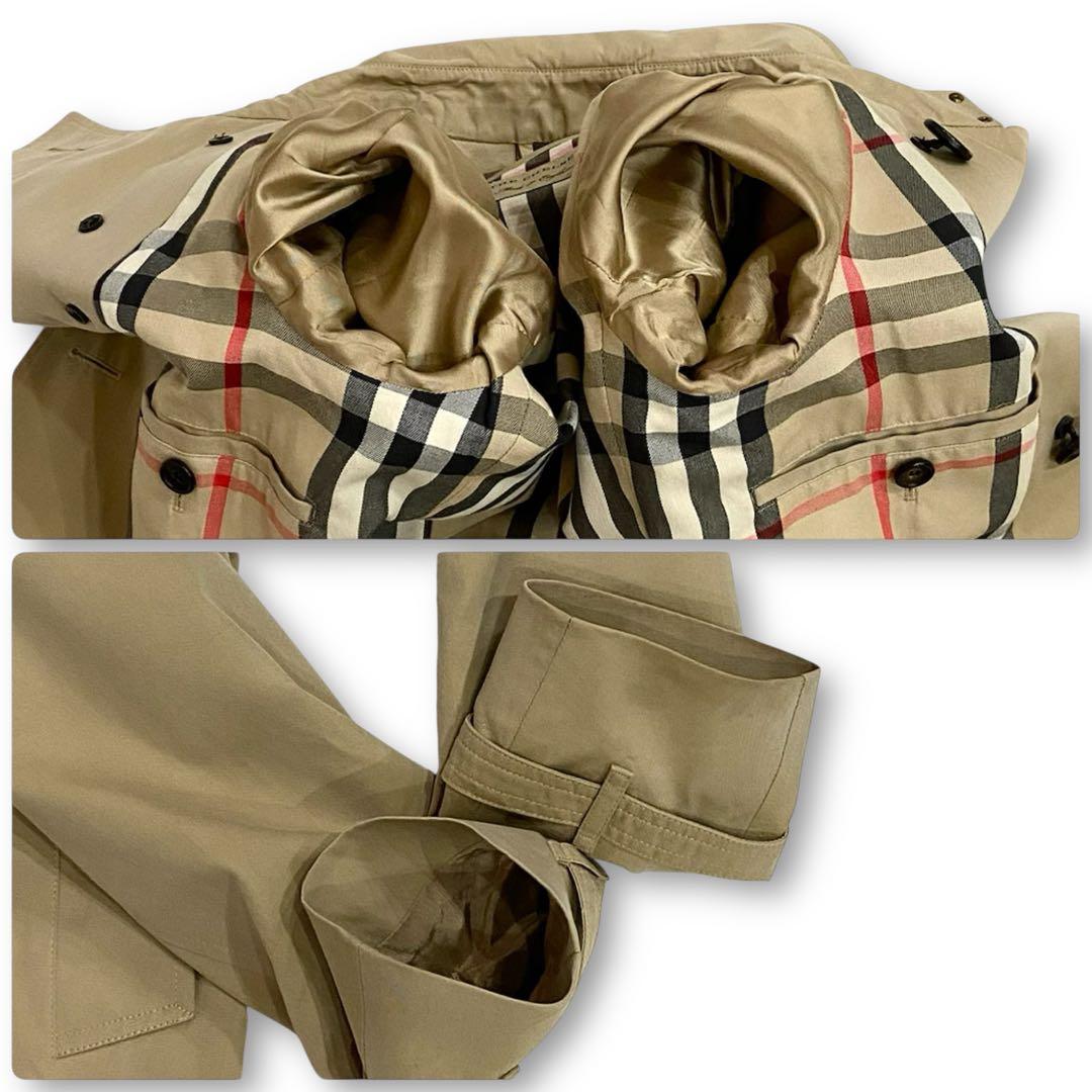 希少★バーバリー チェルシー ロング トレンチコート メンズ 46 ノバチェック