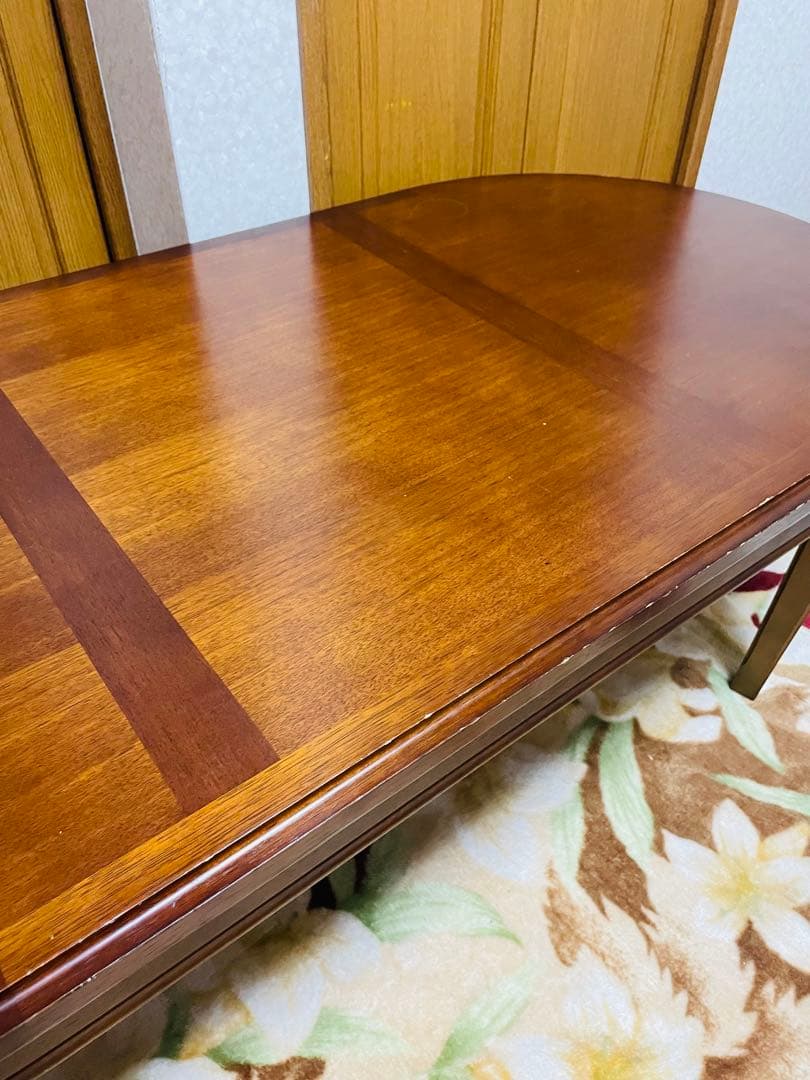 マルニ家具　地中海シリーズ　木製楕円形テーブル ブラウン