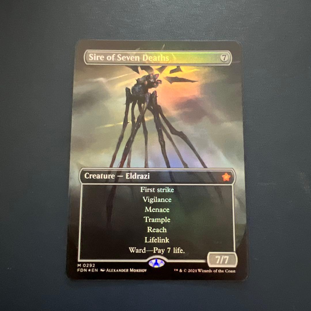 【mtg】七つの死の種父 英語版ボーダーレスFoil ファウンデーションズFDN