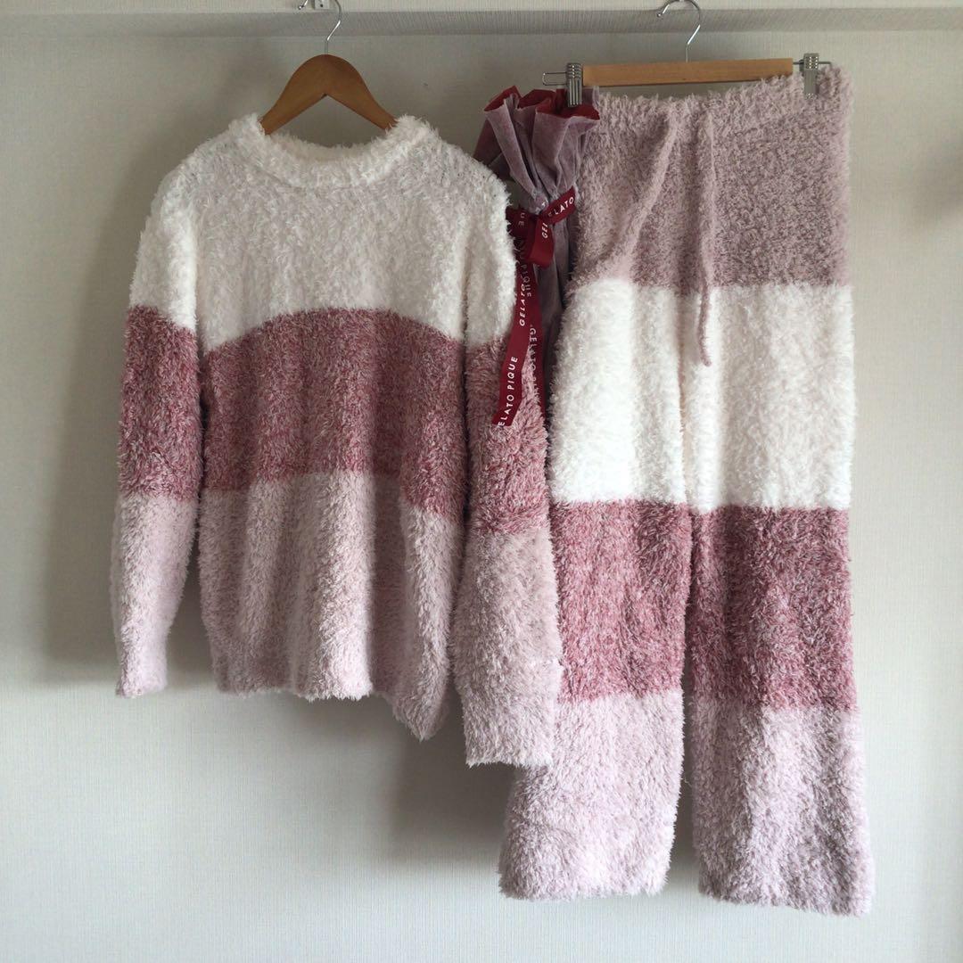 ラスト一点！新品ジェラートピケ　3ボーダールームウエアSーM