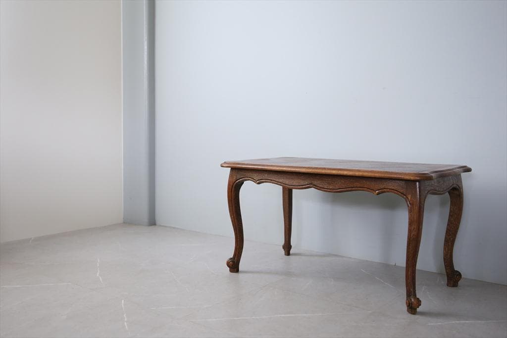 フランスアンティーク猫脚コーヒーテーブル/センターテーブル机/飾り棚90-130