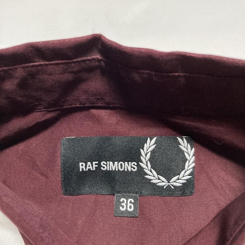 ラフシモンズ×フレッドペリー★激レア★パネル切替クレイジー 長袖BDシャツ 36