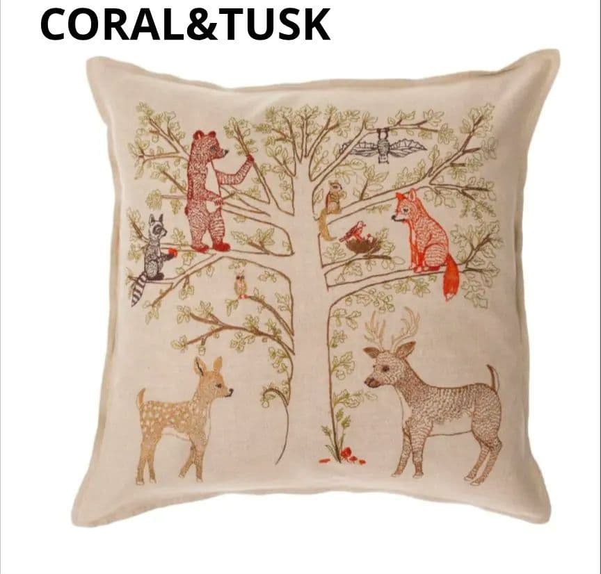 新品タグ付　CORAL&TUSK　コーラルアンドタスク　命の木　クッションカバー