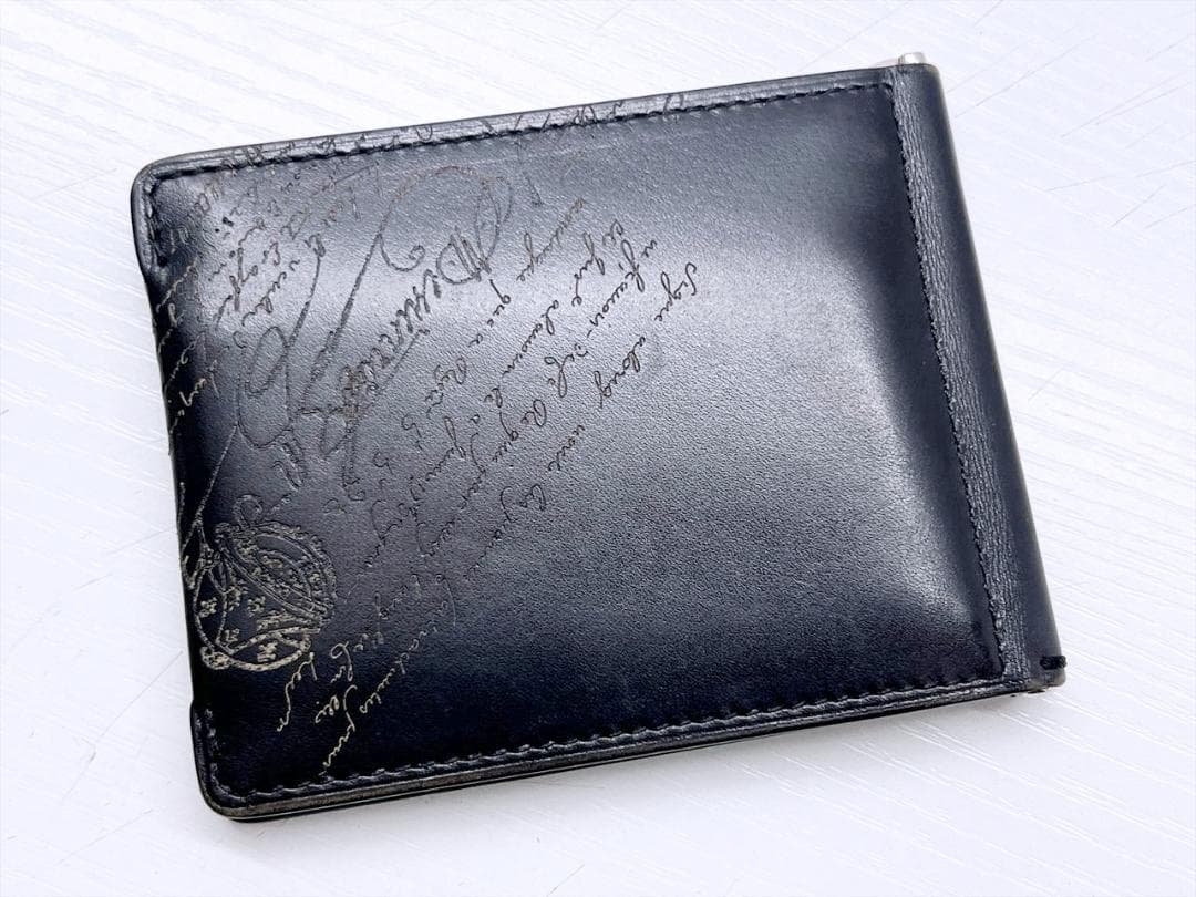 美品　ベルルッティ　アッサオ　スクリットレザー　ビルクリップ　マネークリップ