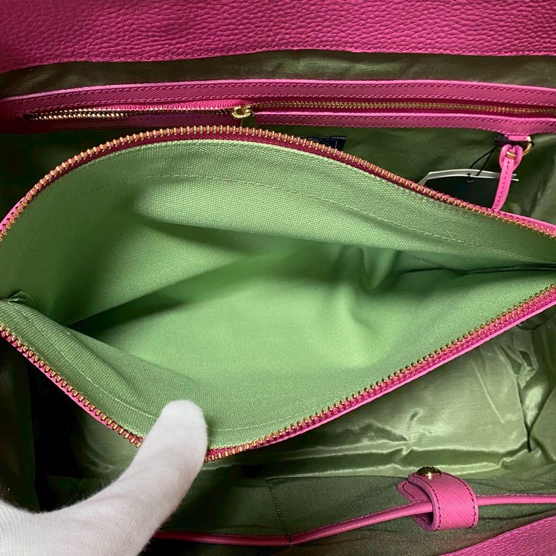 新品タグ付✨A.D.M.J.トートバッグクロコ型押し焦茶×内マルチカラー付属品⭕️