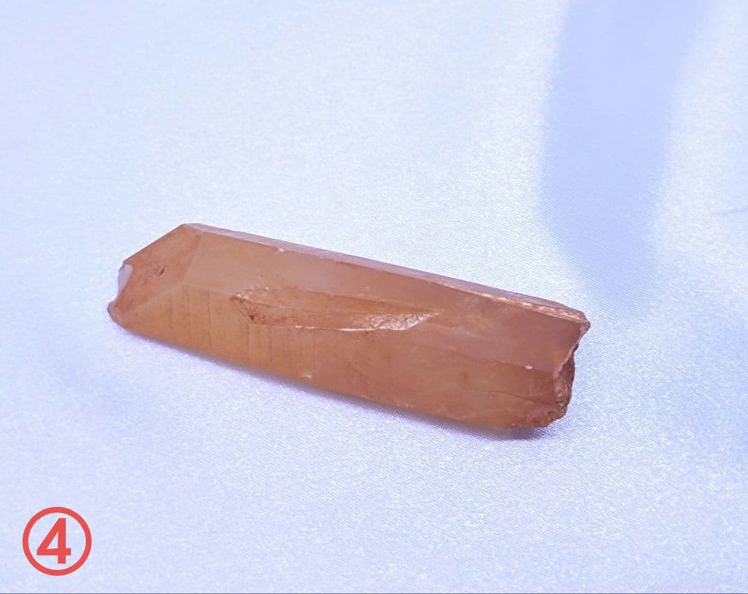 タンジェリン クォーツ　ポイント　原石　5本セット　ブラジル産　血液　健康　活力