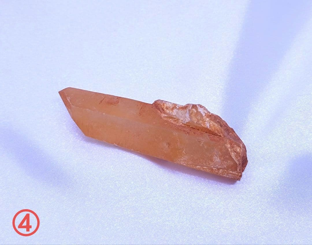 タンジェリン クォーツ　ポイント　原石　5本セット　ブラジル産　血液　健康　活力