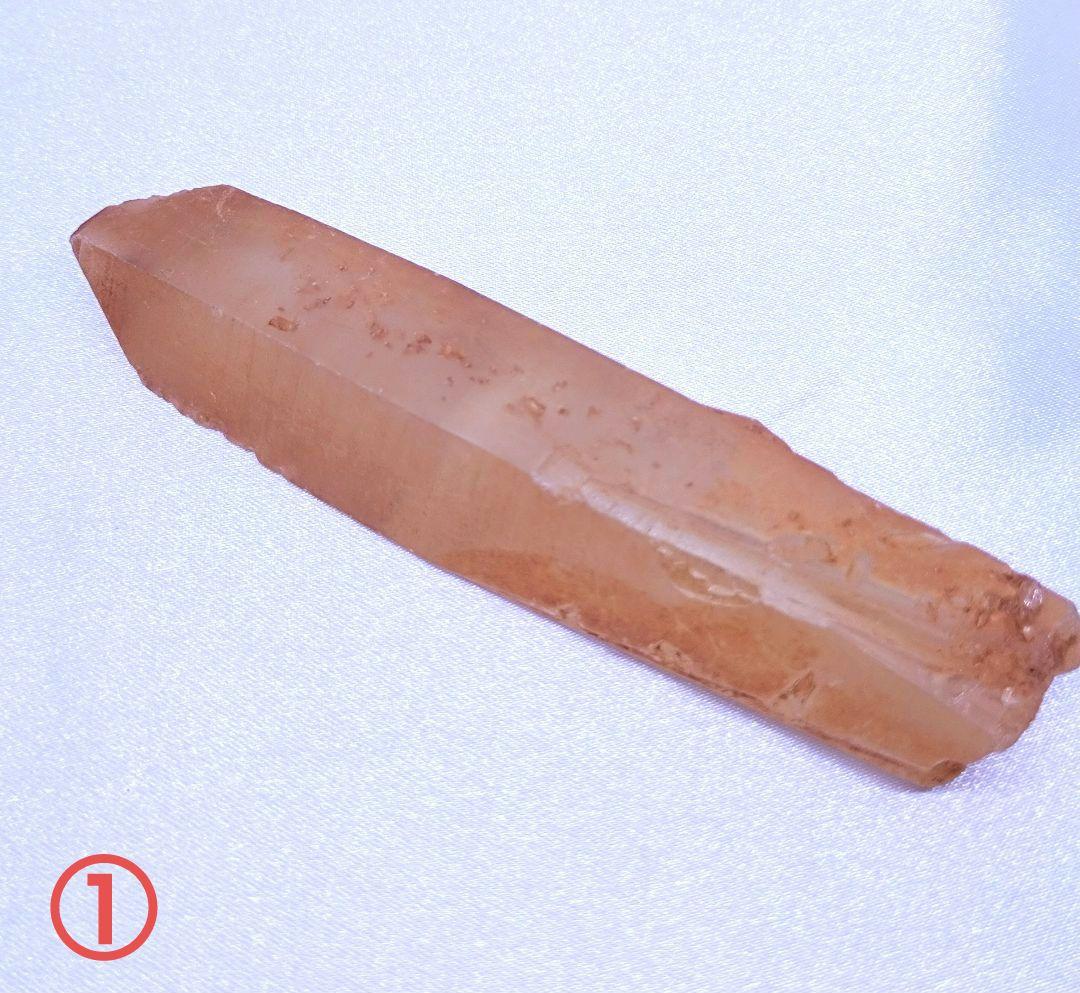 タンジェリン クォーツ　ポイント　原石　5本セット　ブラジル産　血液　健康　活力