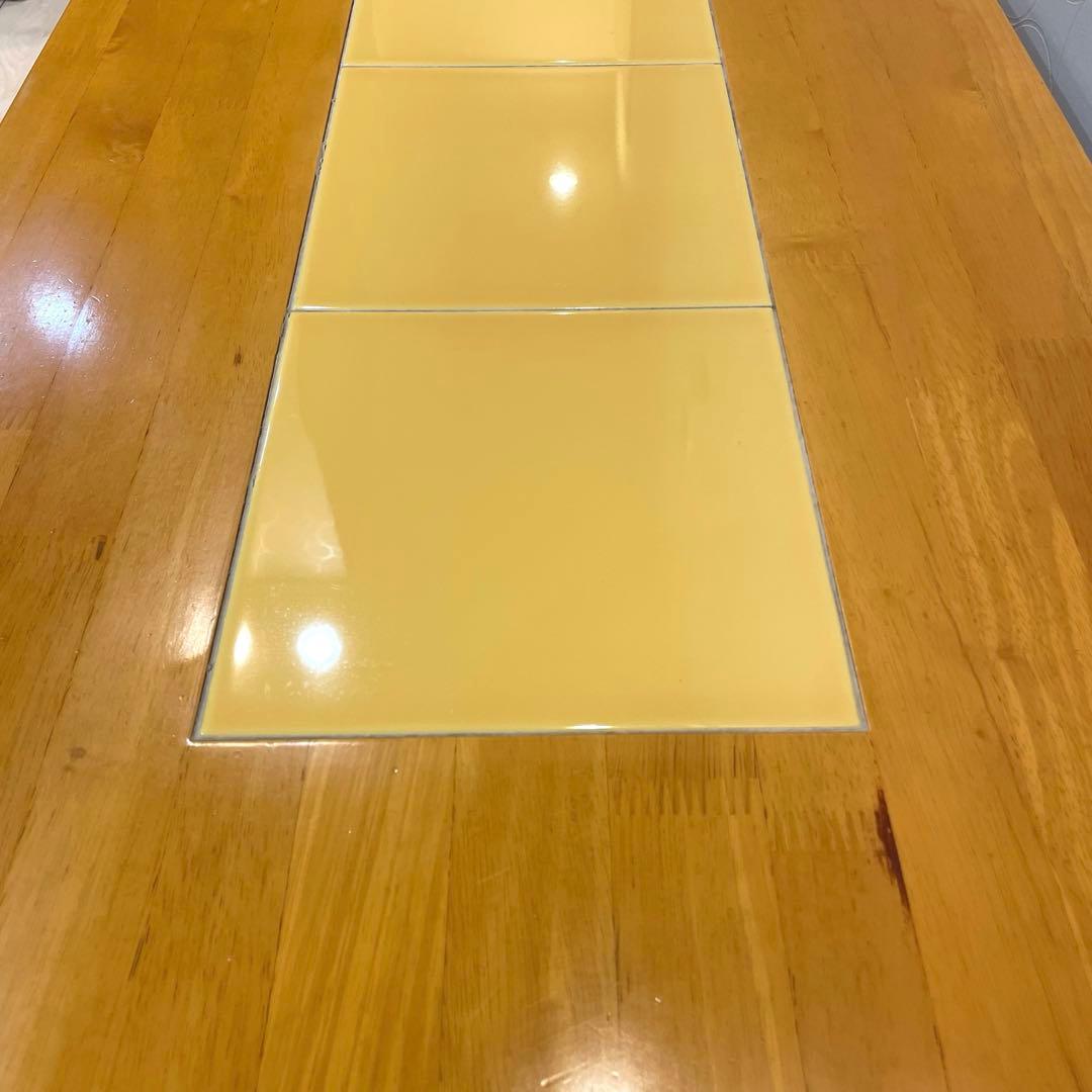 タイル天板 木製ローテーブル 棚付き ナチュラル 北欧風 ミッドセンチュリー