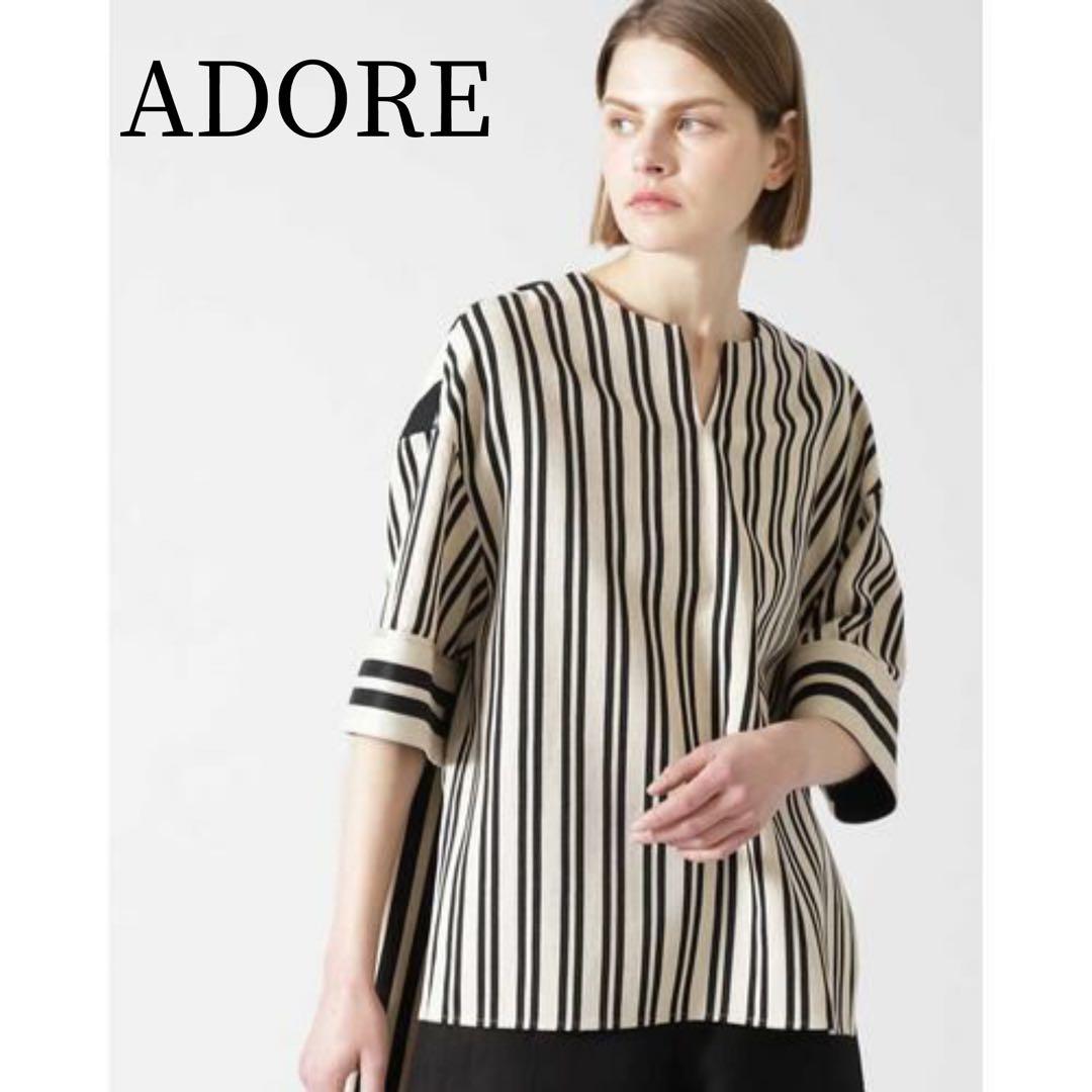 ADORE プリペラストレッチブラウス コットンリネン M相当　極美品