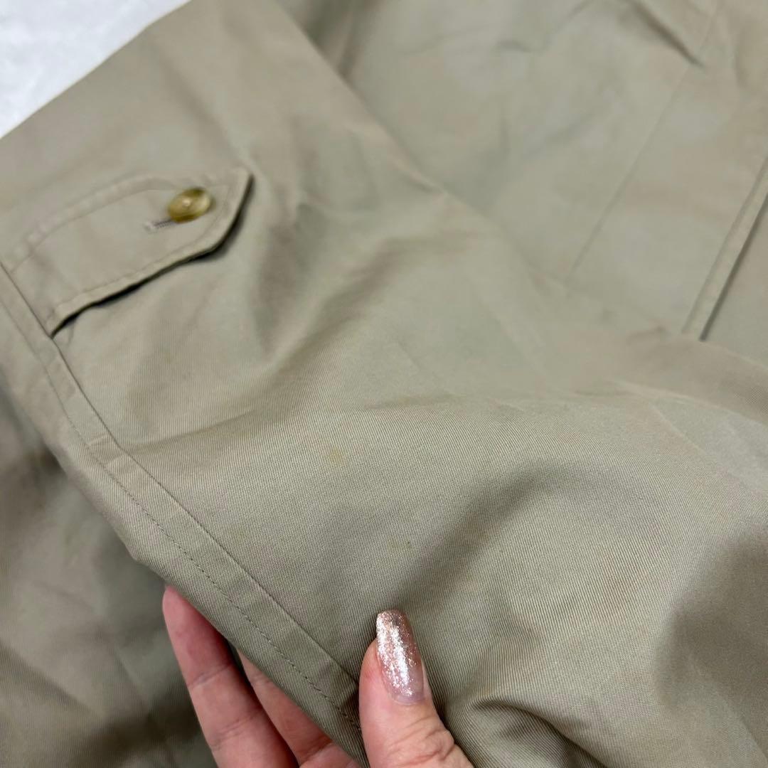 I785 L バーバリーロンドン ステンカラーコート グレー カーキ メンズ