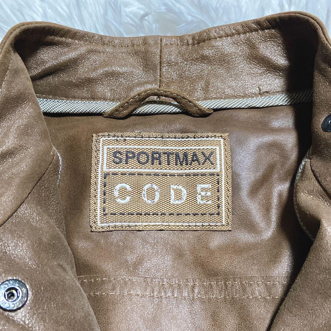 良品⭐️スポーツマックス　レザージャケット　ペプラム　山羊革　Aライン サイズ42
