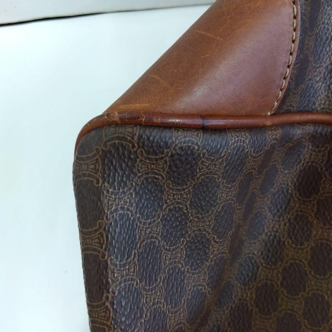 KM025 セリーヌ マカダム ボストンバッグ トリオンフ ゴールド金具