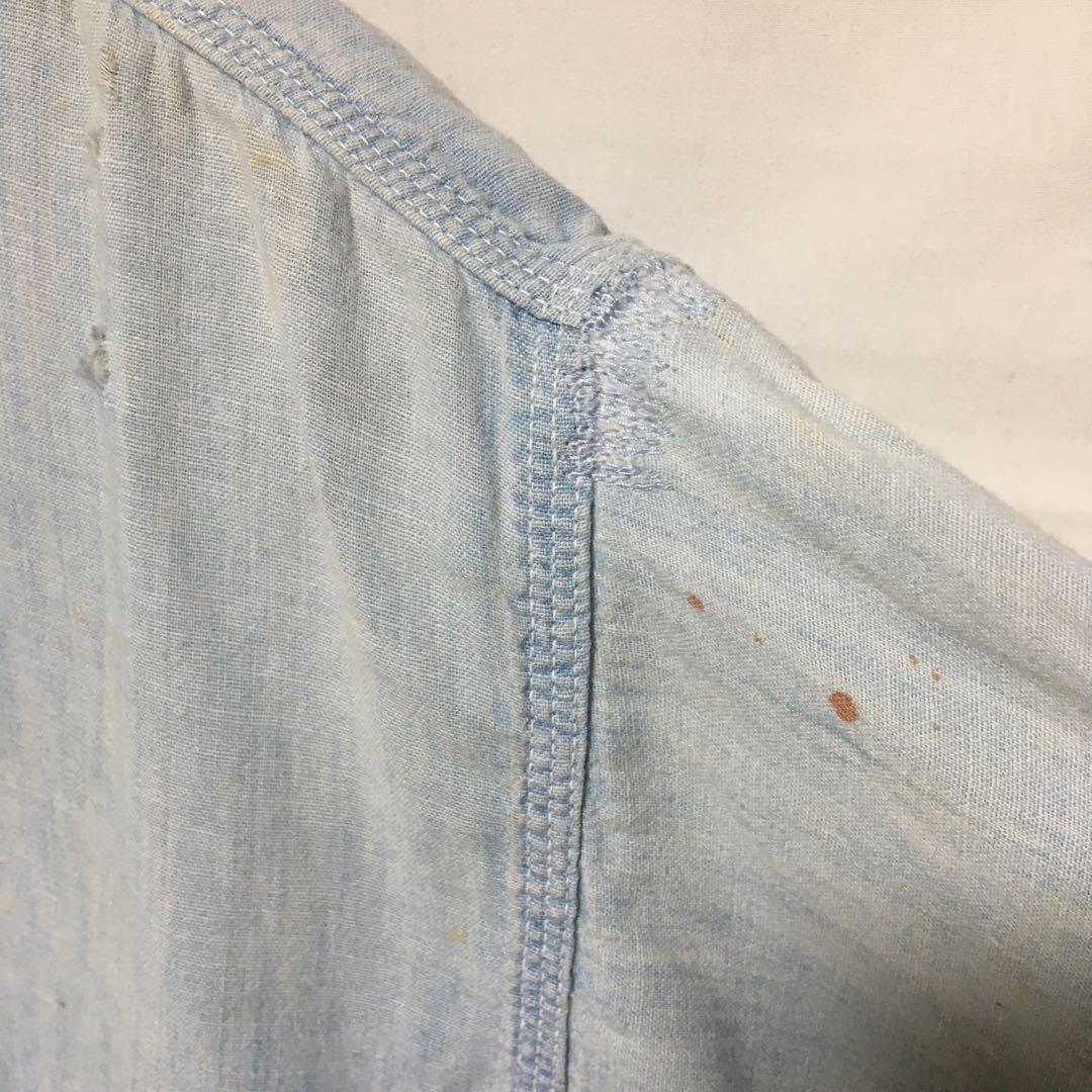 50s big yank シャンブレーシャツ ガチャポケ ボロ vintage