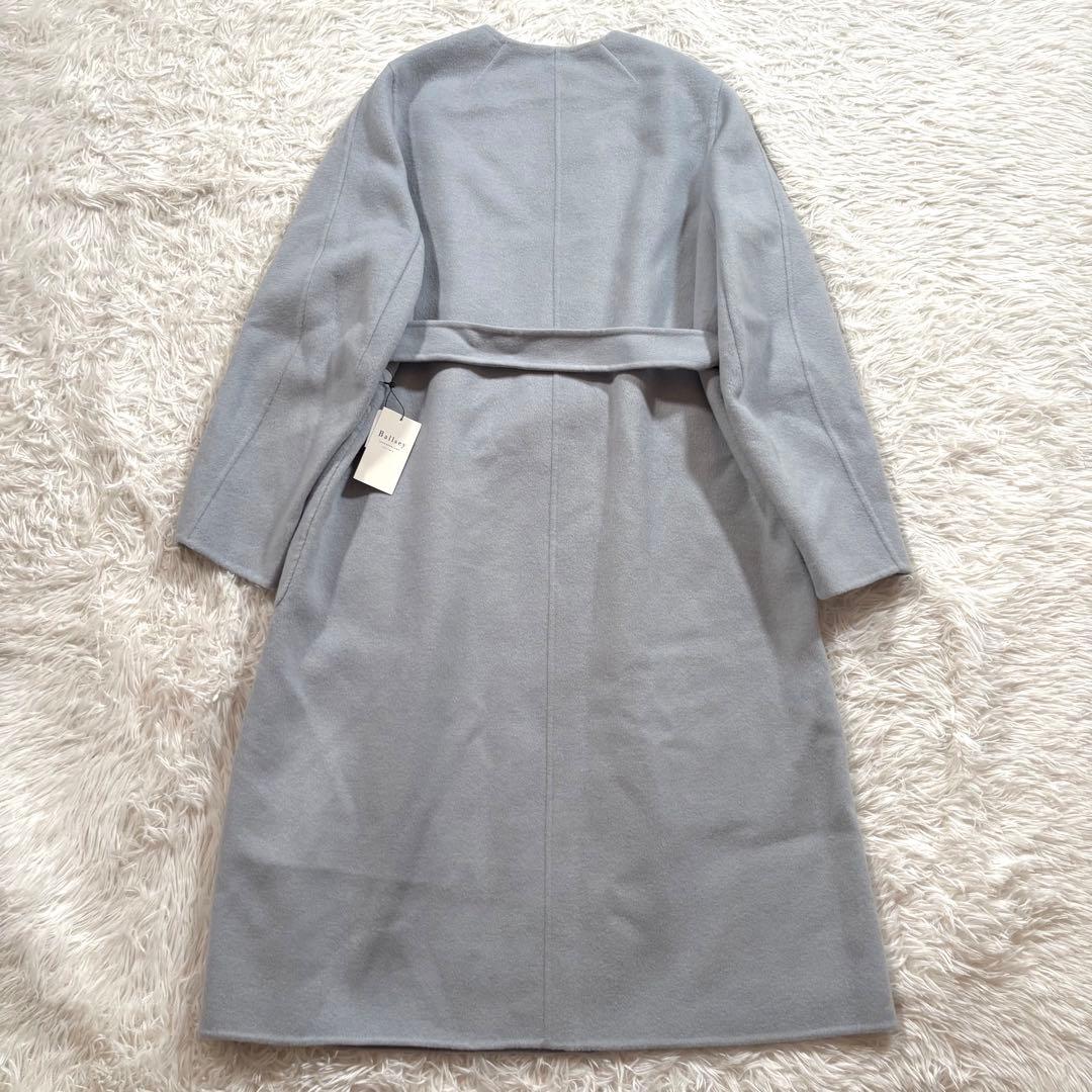 新品タグ付き✨ ボールジィ　プレミアムウール　リバー　ノーカラーコート ブルー