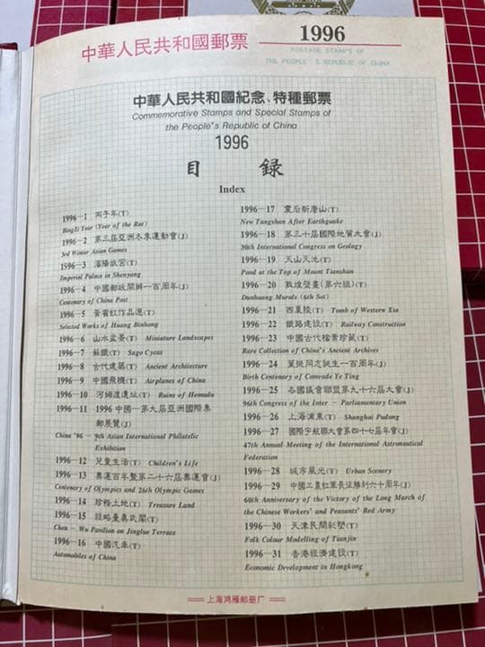 中国記念切手アルバム　古物　切手　古銭　アンティーク品　ジャンク品