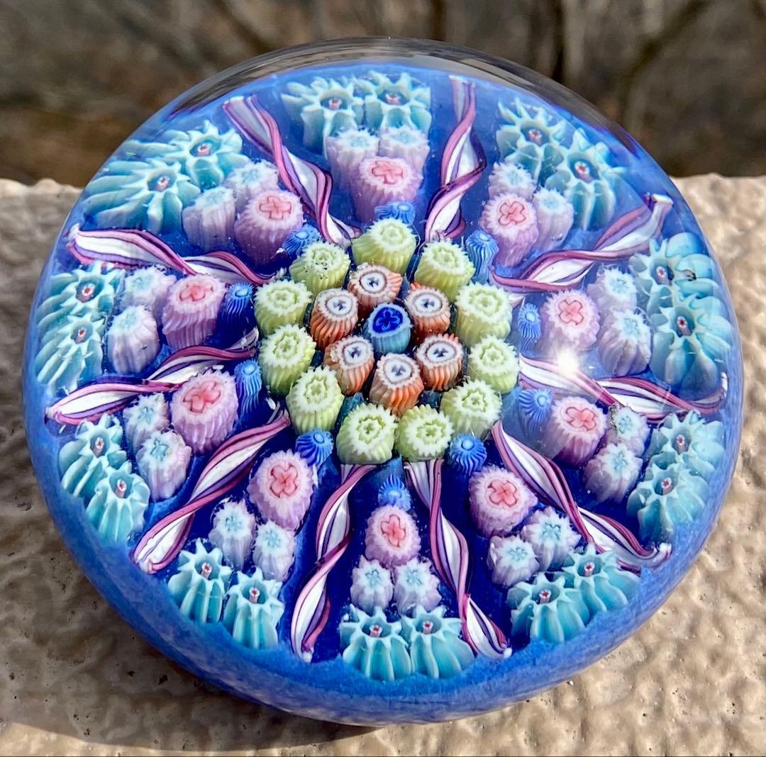 パースシャー　ガラスペーパーウェイト　文鎮　置物　ミルフィオリ　スコットランド製