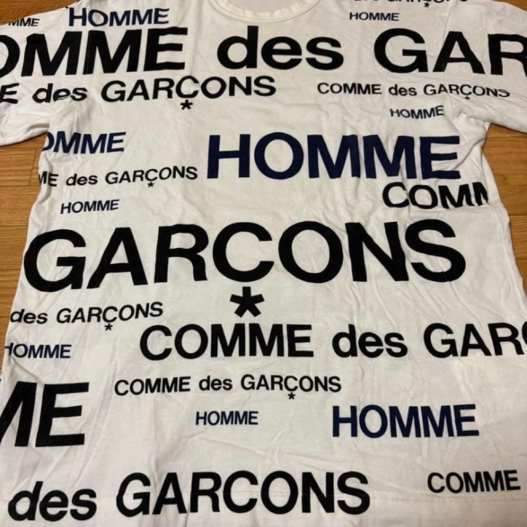 コムデギャルソンオム ロゴ Tシャツ 白 Sサイズ