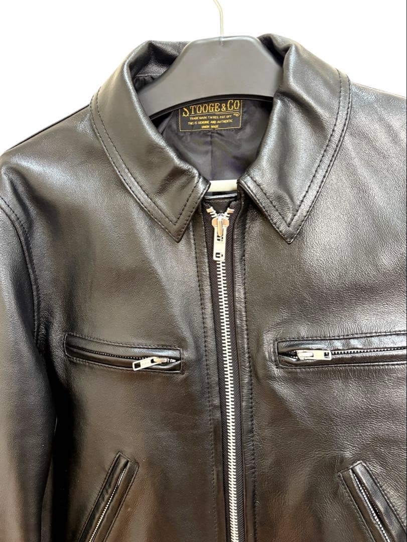 【ほぼ未使用】本革 リアルレザー　ジャケット ブラック　牛革　値下げしました！