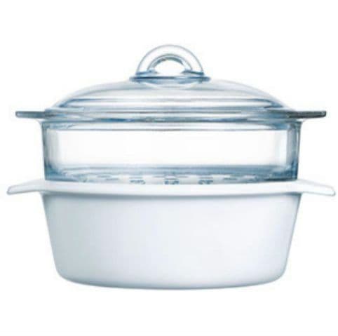 【MK.】リュミナルク ヴィトロ 両手鍋 2L IH可 スチーマー付き