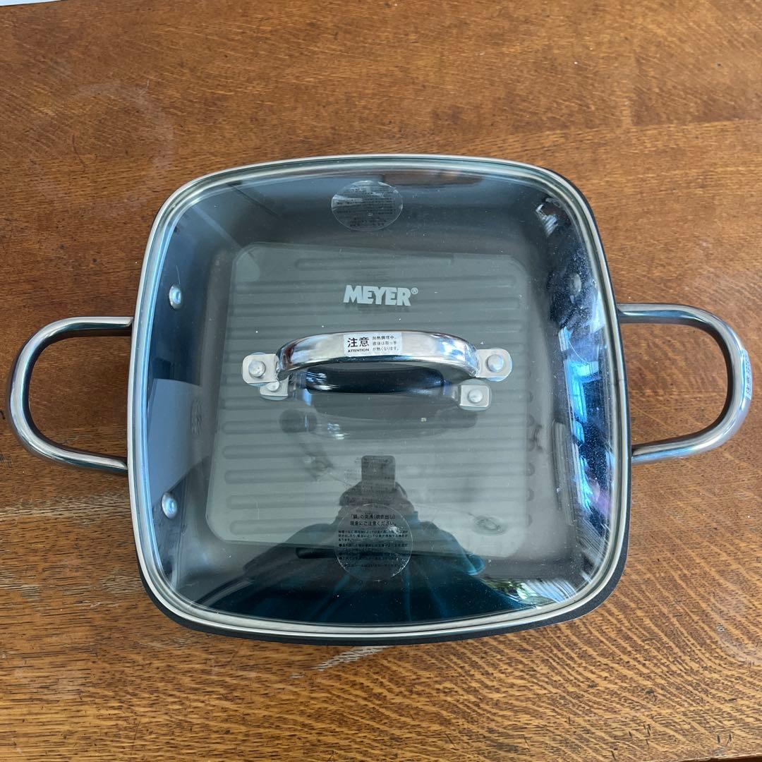 MEYER スクエアグリルパン ガラス蓋付き