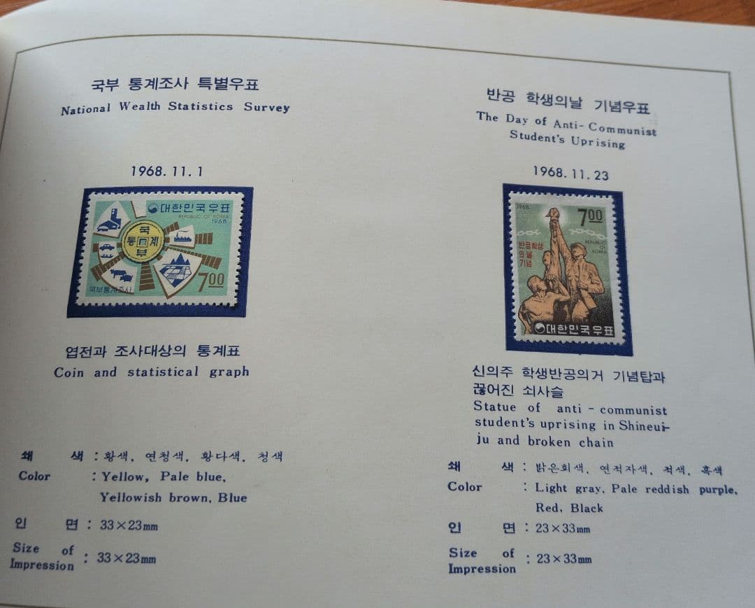 s*y様 1968年 切手アルバム 大韓民国