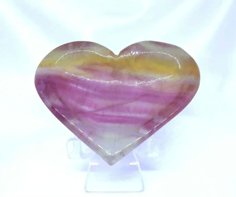 キャンディ フローライト　ハート　皿　器　浄化皿　小物入　蛍石　①